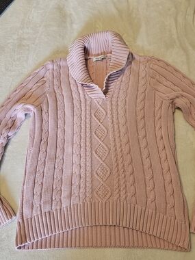 Wainscott Vintage 90s Pink Cableknit Sweather Size L